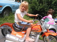 Carrie on her Harley.