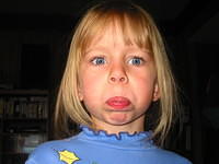 A silly face.