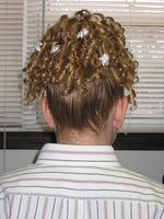 The back of Amber's hair.