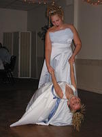 Carrie and Amber dancing.