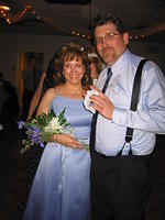 The next to get married.. who really are getting married in a month or two.. (the tossings were completely rigged!)