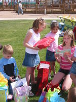 Emma opening presents