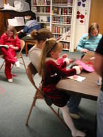Kelly and Carrie working on crafts