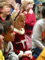 Carrie watching Santa