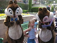 Carrie with Chip and Dale again.
