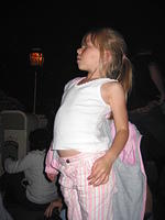 Carrie getting up after the fireworks.