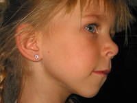 And Carrie again.  Notice her earring?  She just got them pierced the day before.. (March 12)