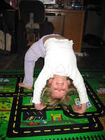 Carrie doing her back bridge.