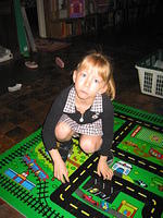 Carrie, being silly before school.