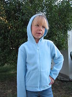 Carrie, headed to the bus stop for school in the morning.
