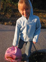Carrie, at the bus stop.