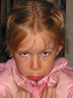 Carrie pretending to pout some more.