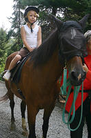 Carrie riding Dandy