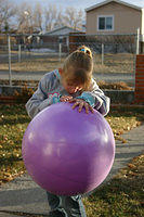 Carrie playing with her new (now deflated) ball.  (It didn't last long)