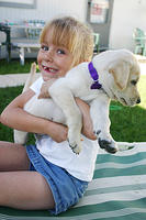 Carrie and Lily, our new puppy.