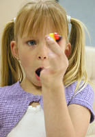 Carrie enjoying jelly beans.