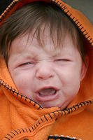 An unhappy face.