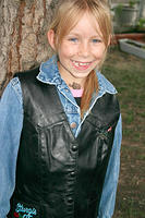Carrie getting ready for a motorcycle ride