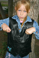 Carrie ready for a motorcycle ride