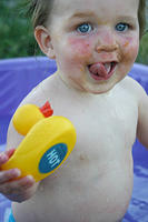 Joleigh playing in her pool