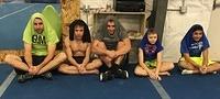 The boys waiting for floor at practice.