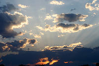 The sun setting.