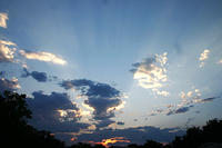 The sun setting.