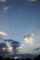 The sun setting.